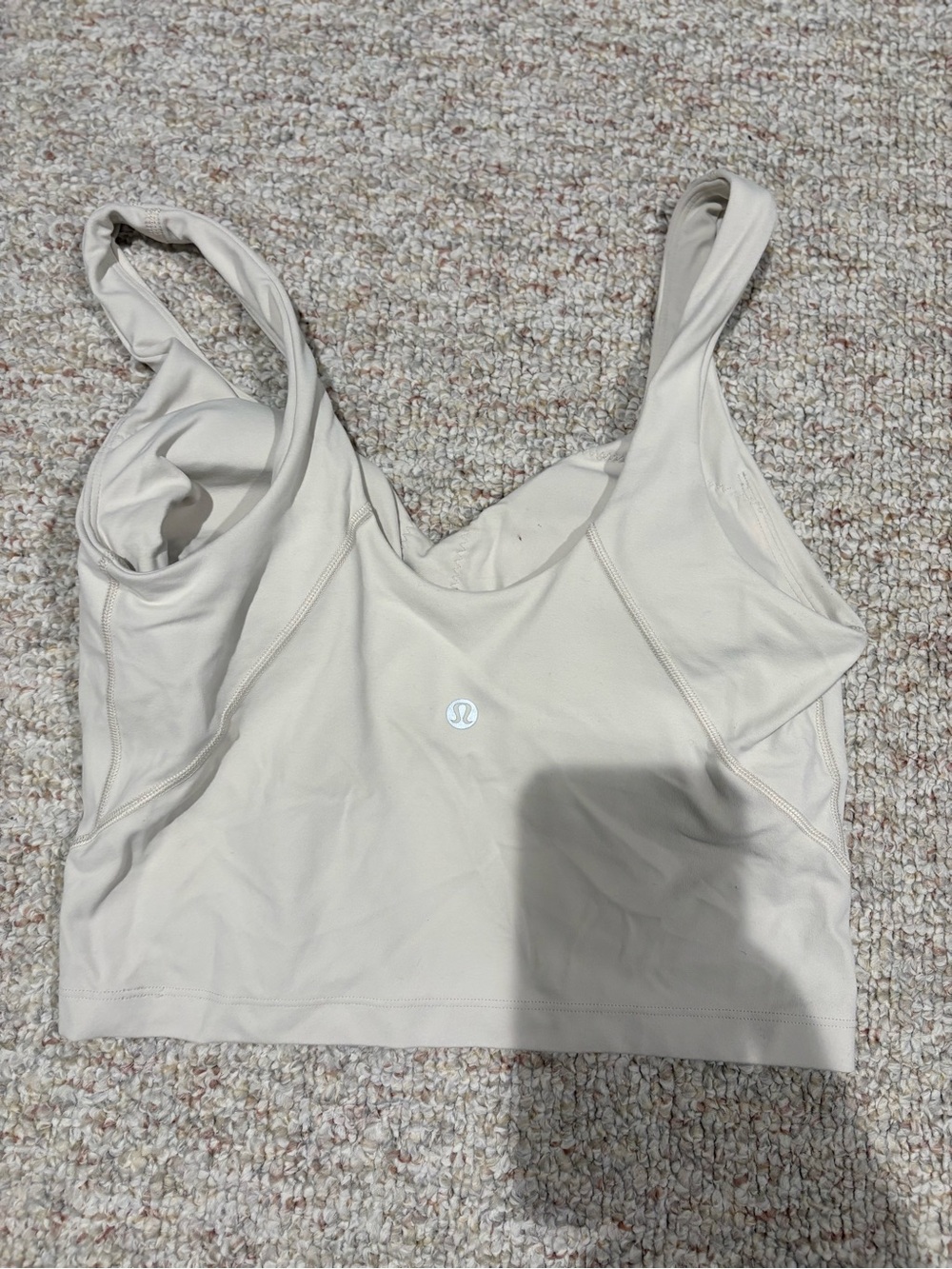 lululemon athletica Neutral Light Beige Cropped Sports Bra